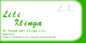 lili klinga business card